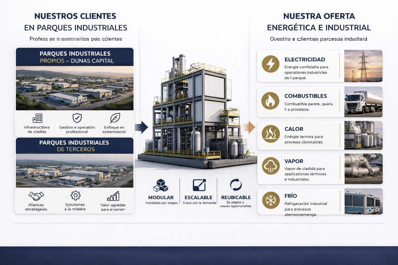 Clientes y aplicaciones dentro de parques industriales