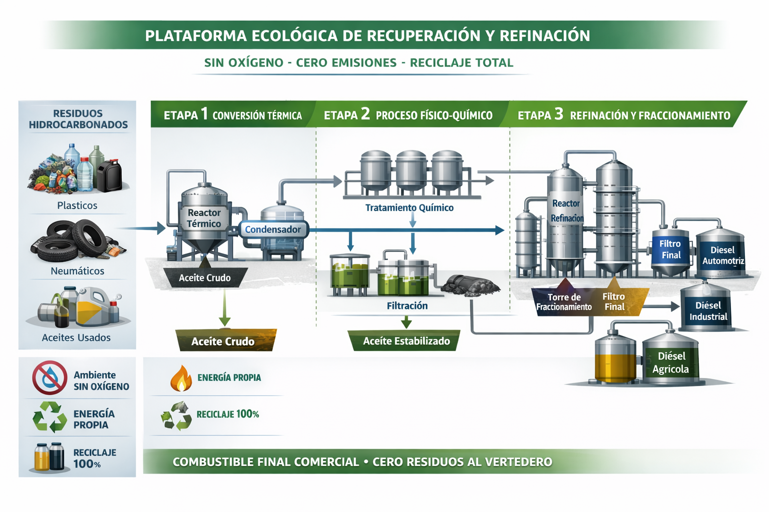Diagrama de flujo del proceso de refinación