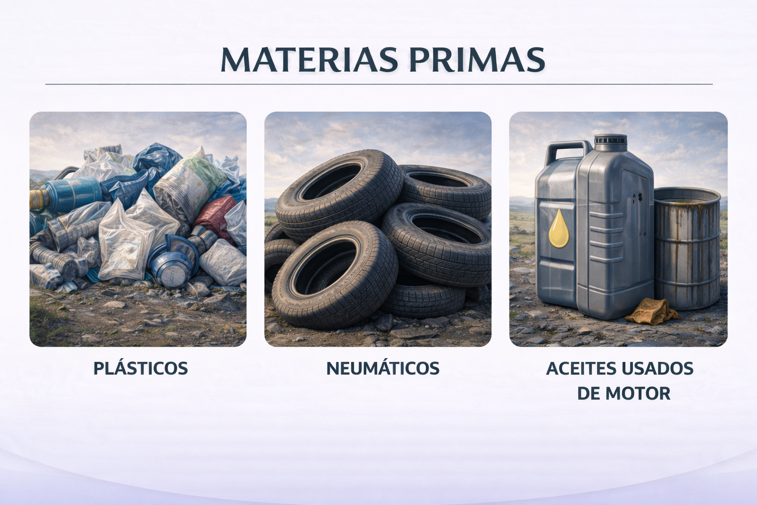 Materias primas, refinería y gasóleos obtenidos